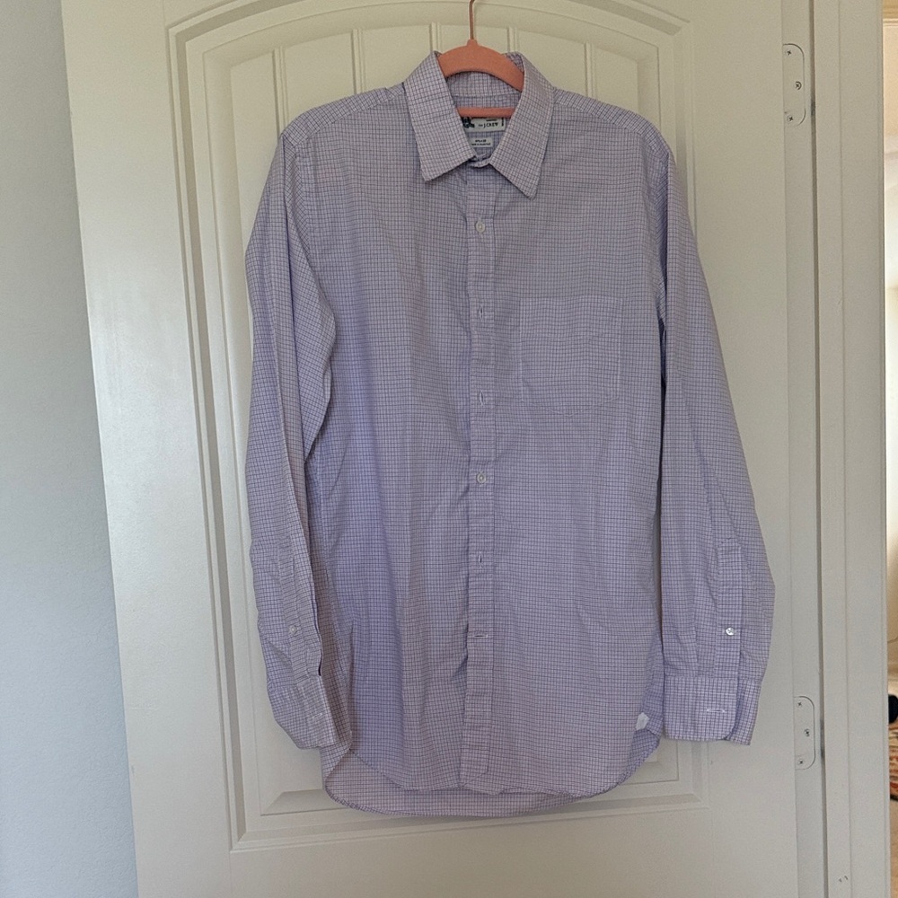 J. Crew Men's Lavender Checkered Button Down Shirt